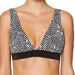 Tahari Brown Geometric Print Bikini Top Size L/G